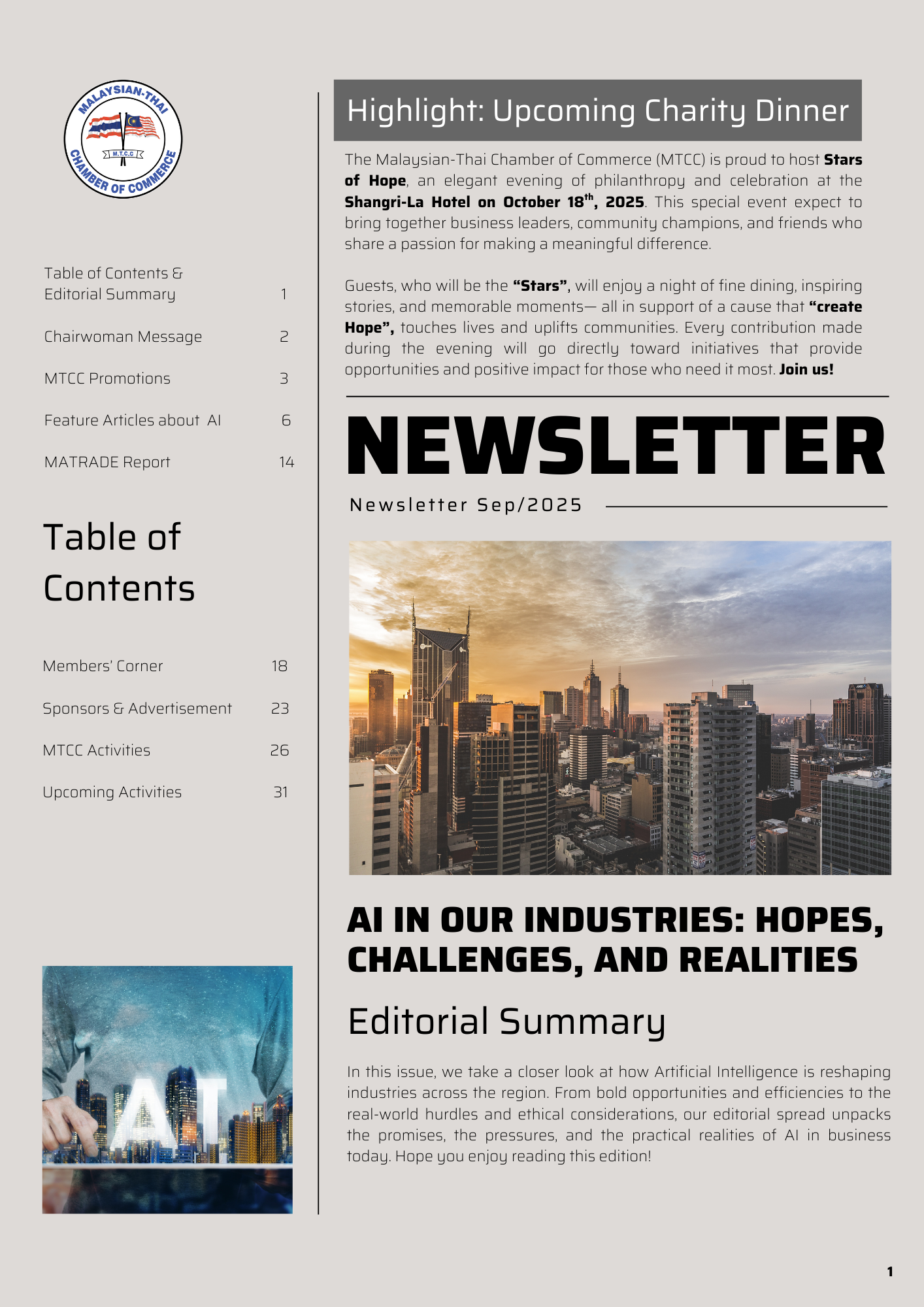 Cover Page & Table Of Contents